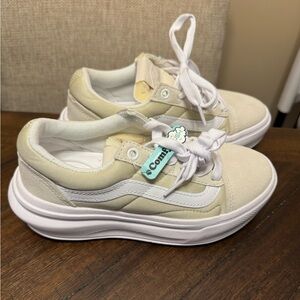 New Vans Shoes M3.5 W5 Old Skool Comfy Cush Over Sand Ivory Casual Platform‎